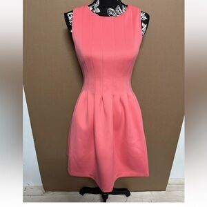Classy Vince Camuto sleeveless pink/peach lined dress with pockets 4